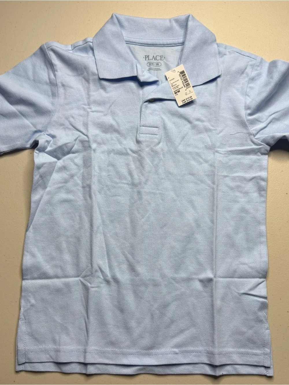 NWT Children’s Place Short Sleeve Light Blue Polo Top Shirt Kids Size Medium